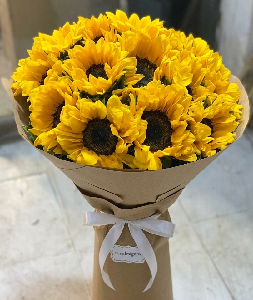 Sun-Kissed Bliss – Premium Sunflower Bouquet